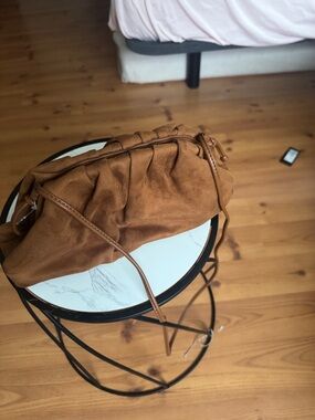 Banana Republic Brown Suede Drawstring Crossbody Bag
